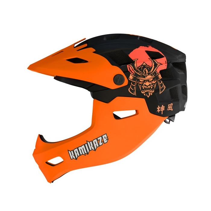 Kask Kamikaze RONIN Helmet Orange fullface na hulajnogę / MTB / rower