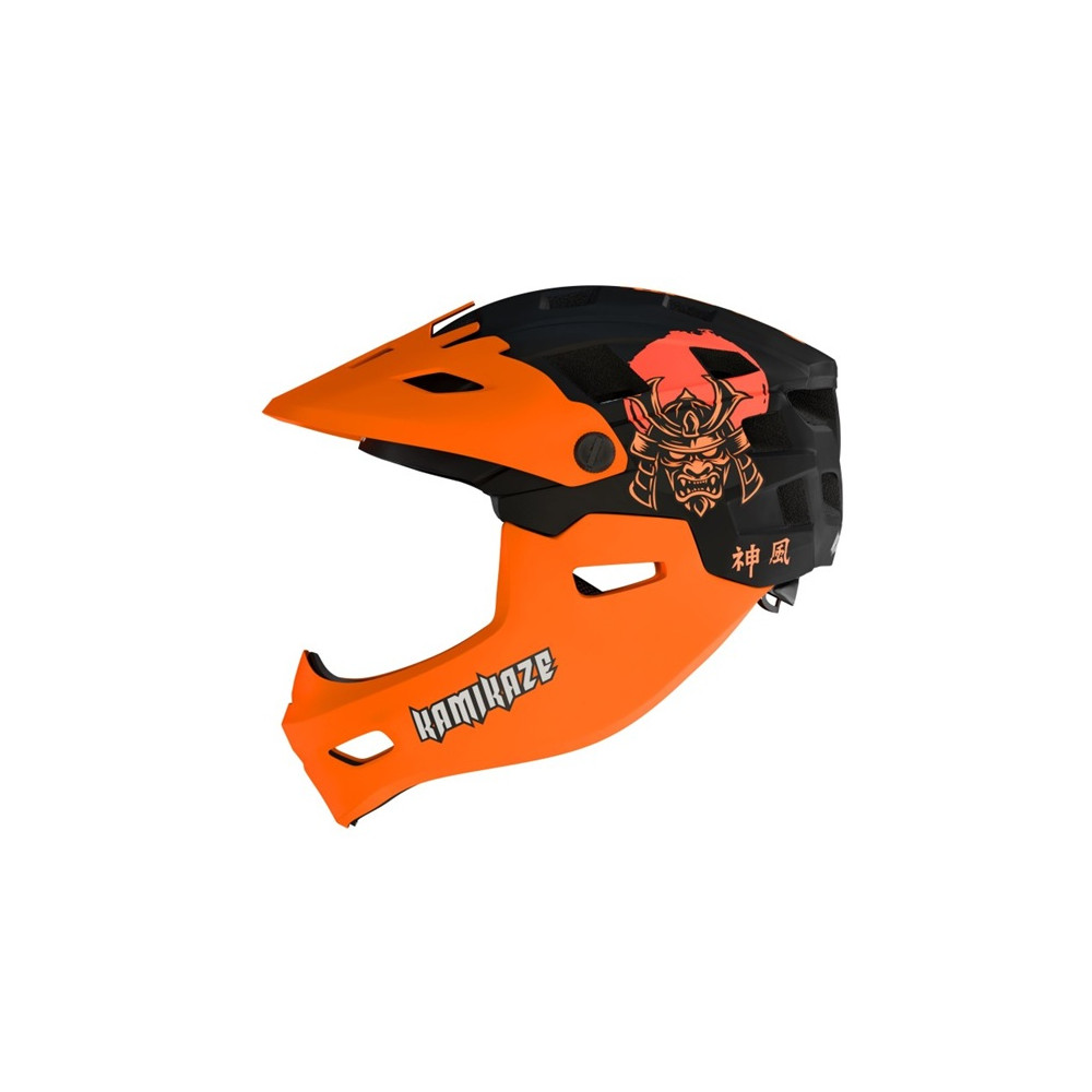 Kask Kamikaze RONIN Helmet Orange fullface na hulajnogę / MTB / rower