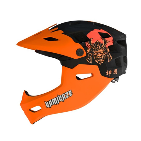 Kask Kamikaze RONIN Helmet Orange fullface na hulajnogę / MTB / rower