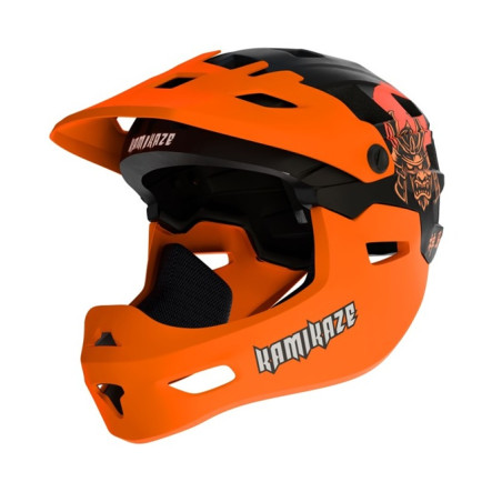 Kask Kamikaze RONIN Helmet Orange fullface na hulajnogę / MTB / rower