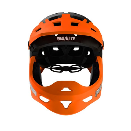 Kask Kamikaze RONIN Helmet Orange fullface na hulajnogę / MTB / rower