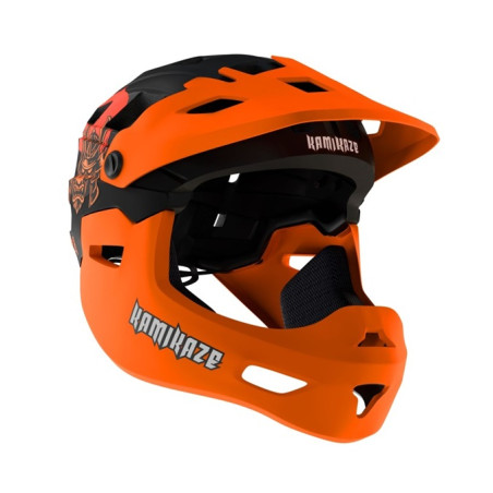 Kask Kamikaze RONIN Helmet Orange fullface na hulajnogę / MTB / rower