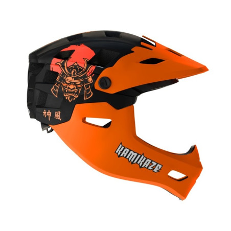 Kask Kamikaze RONIN Helmet Orange fullface na hulajnogę / MTB / rower