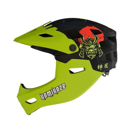 Kask Kamikaze RONIN Helmet Green fullface na hulajnogę / MTB / rower