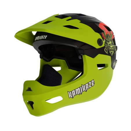 Kask Kamikaze RONIN Helmet Green fullface na hulajnogę / MTB / rower