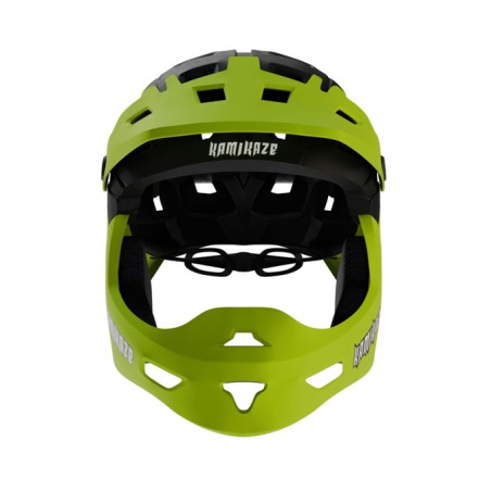 Kask Kamikaze RONIN Helmet Green fullface na hulajnogę / MTB / rower