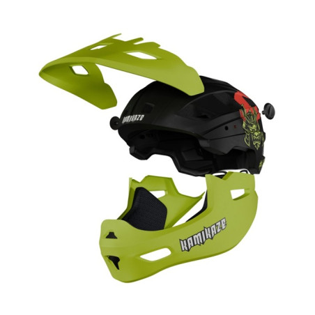Kask Kamikaze RONIN Helmet Green fullface na hulajnogę / MTB / rower