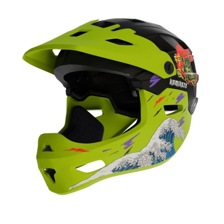 Kask Kamikaze RONIN Wave Green fullface na hulajnogę / MTB / rower