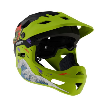 Kask Kamikaze RONIN Wave Green fullface na hulajnogę / MTB / rower