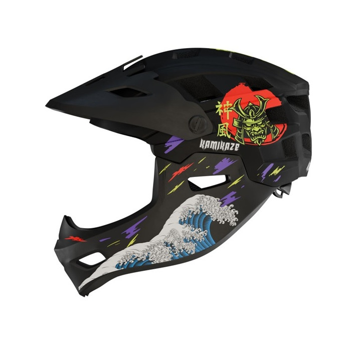 Kask Kamikaze RONIN Wave Black fullface na hulajnogę / MTB / rower