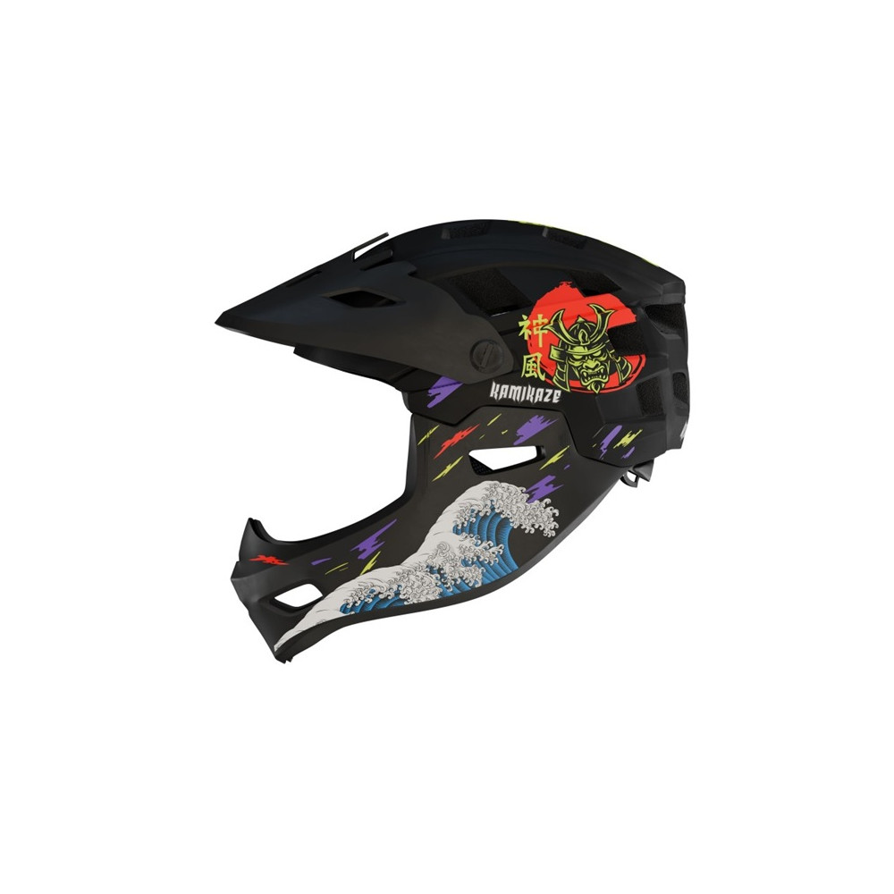 Kask Kamikaze RONIN Wave Black fullface na hulajnogę / MTB / rower