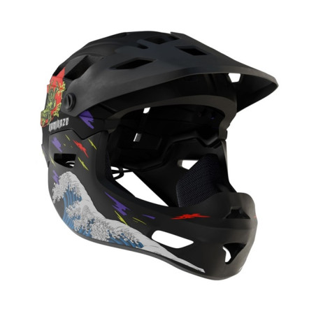 Kask Kamikaze RONIN Wave Black fullface na hulajnogę / MTB / rower