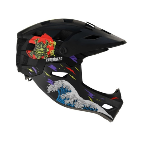 Kask Kamikaze RONIN Wave Black fullface na hulajnogę / MTB / rower