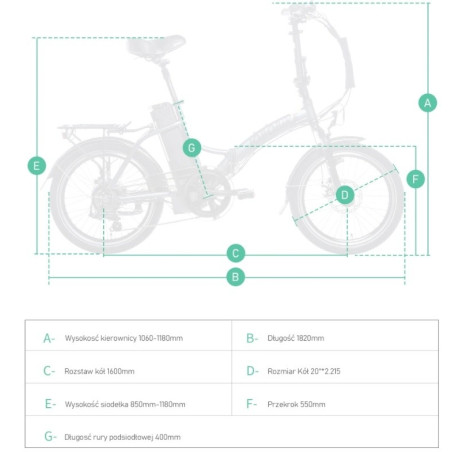 Rower elektryczny składany Jobobike Sam 20"