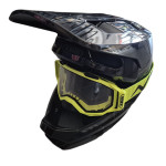 Kask rowerowy FullFace Abus HiDrop Shiny Black + Gogle Abus Buteo Neon Yellow