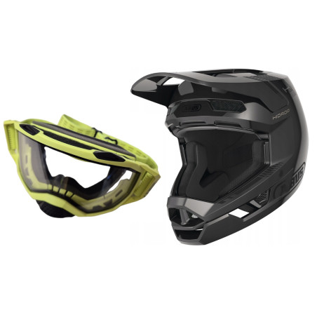 Kask rowerowy FullFace Abus HiDrop Shiny Black + Gogle Abus Buteo Neon Yellow