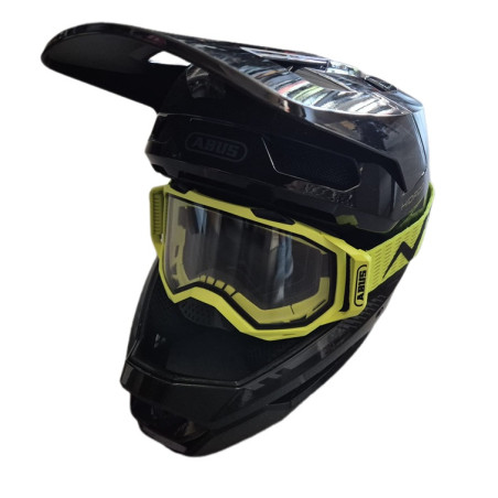 Kask rowerowy FullFace Abus HiDrop Shiny Black + Gogle Abus Buteo Neon Yellow