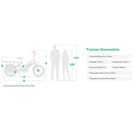 Rower elektryczny transportowy Cargo Jobobike Transer Zielony 20"
