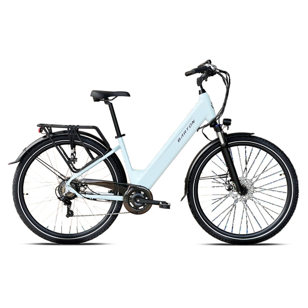 Rower elektryczny Barton E-smart Basic Błękitna biel 28" rama 17"