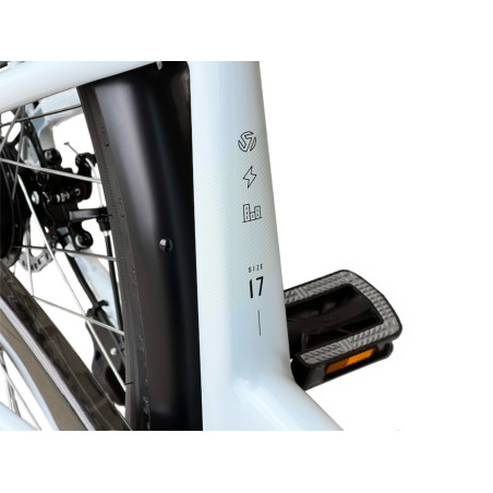 Rower elektryczny Barton E-smart Basic Błękitna biel 28" rama 17"
